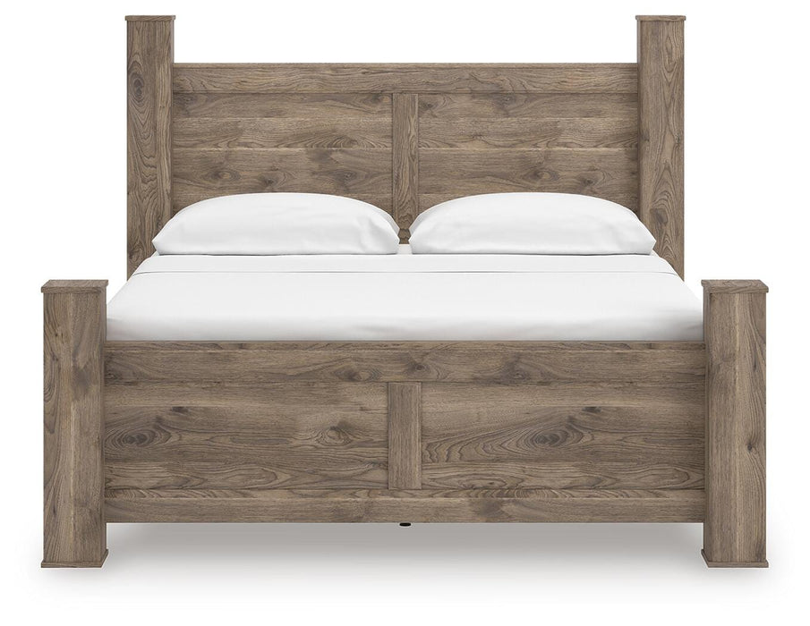 Rusticott King Poster Bed, Dresser and Mirror