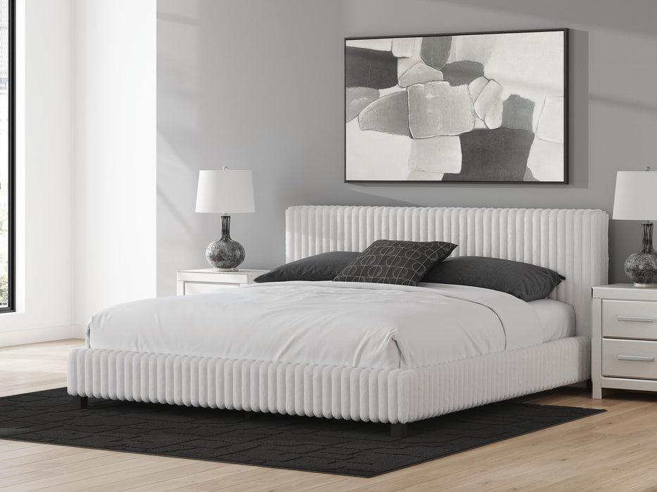Zuraleus King Upholstered Bed, Dresser, Mirror, Chest and Nightstand
