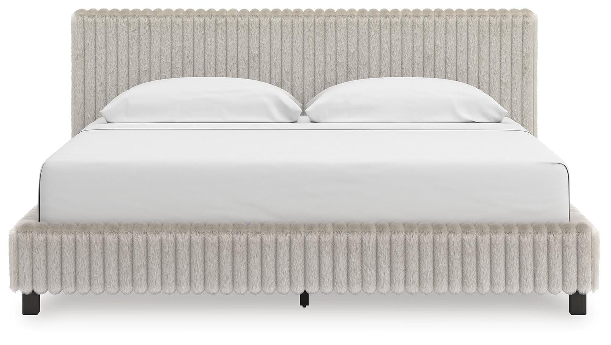 Zuraleus King Upholstered Bed, Dresser, Mirror and Nightstand