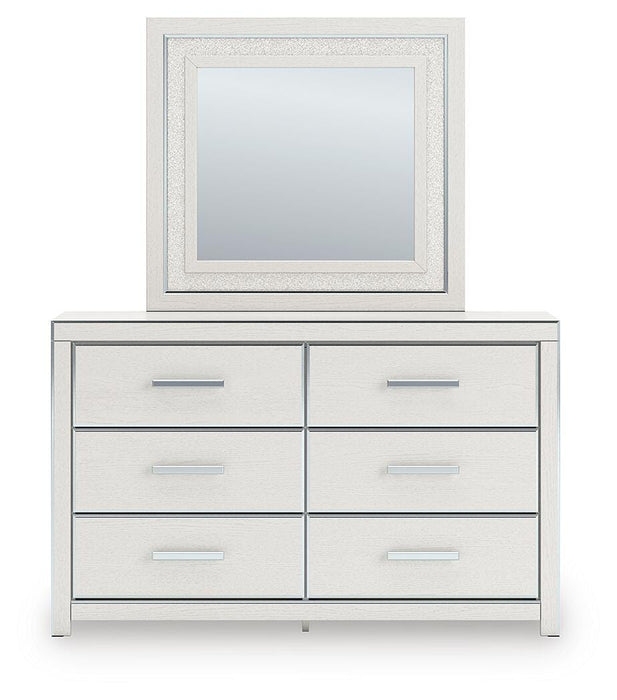 Zuraleus King Upholstered Panel Bed, Dresser and Mirror