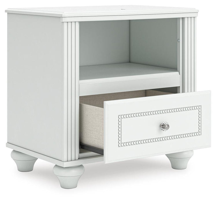 Kozlani Twin Upholstered Panel Storage Bed, Dresser, Mirror and Nightstand