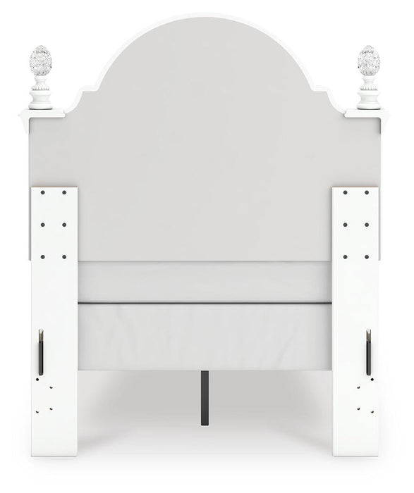 Kozlani Twin Upholstered Panel Bed, Dresser, Mirror and Nightstand