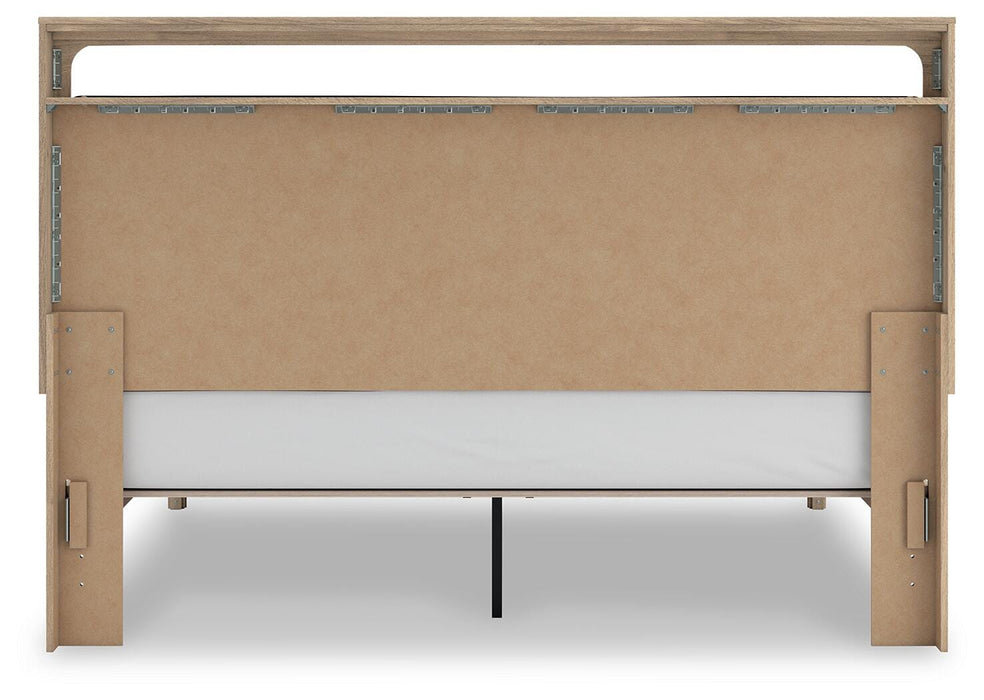 Kinlanni King Upholstered Platform Bed, Dresser and Mirror