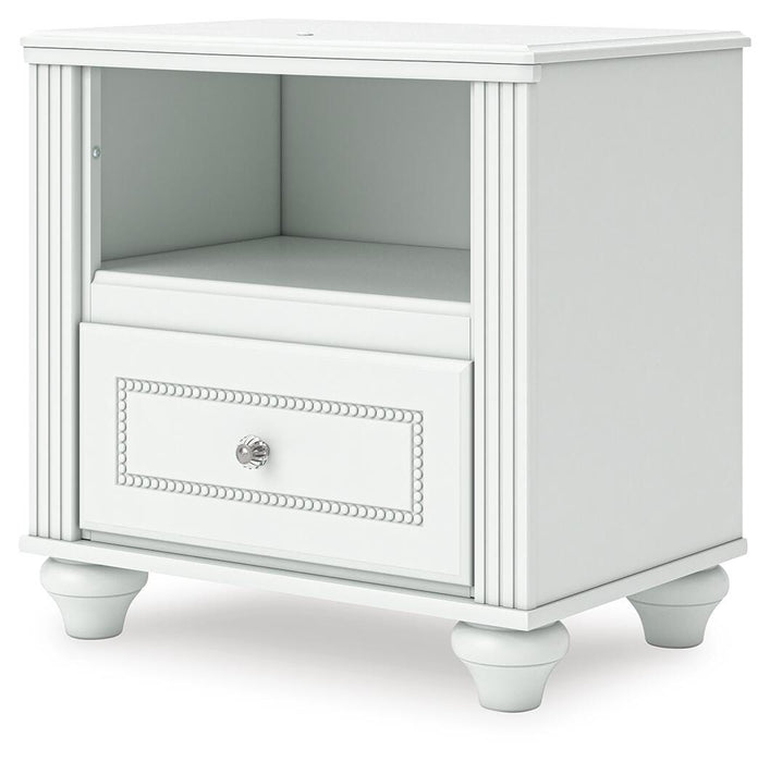 Kozlani Full Upholstered Panel Storage Bed, Dresser, Mirror and Nightstand