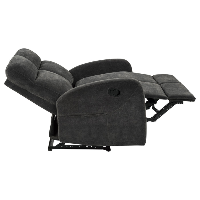 Hamilton Chenille Upholstered Manual Reclining Loveseat Charcoal Grey