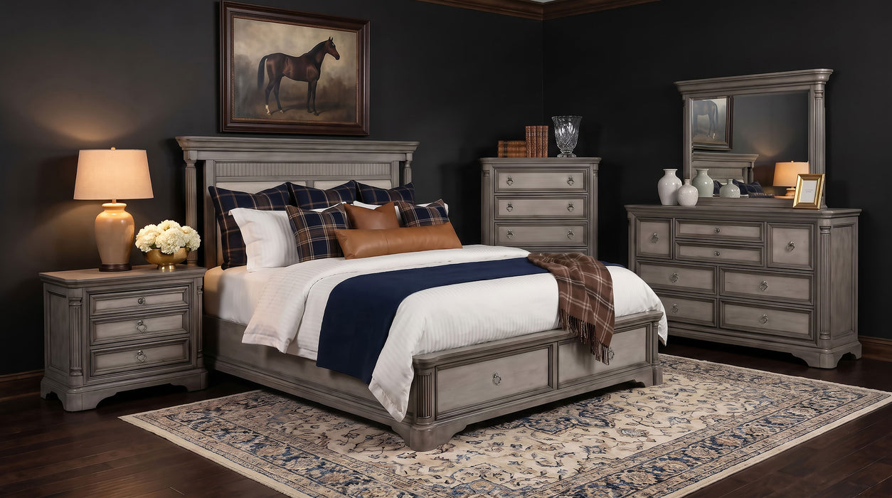 Cresswell California King Storage Platform Bed Weathered Taupe