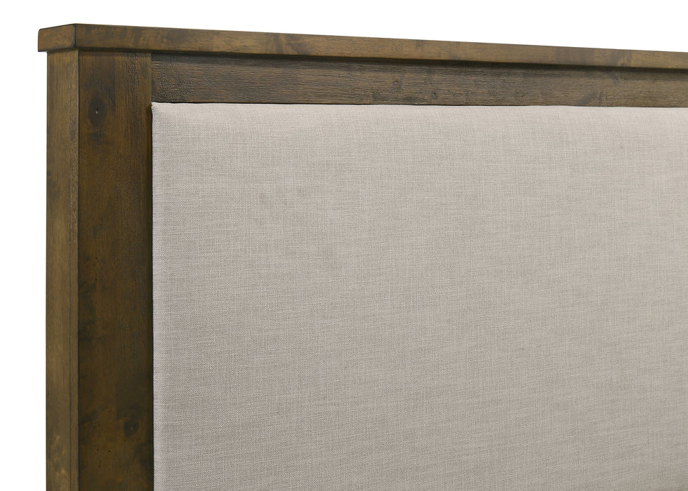 Doherty California King Linen Panel Bed Rustic Brown