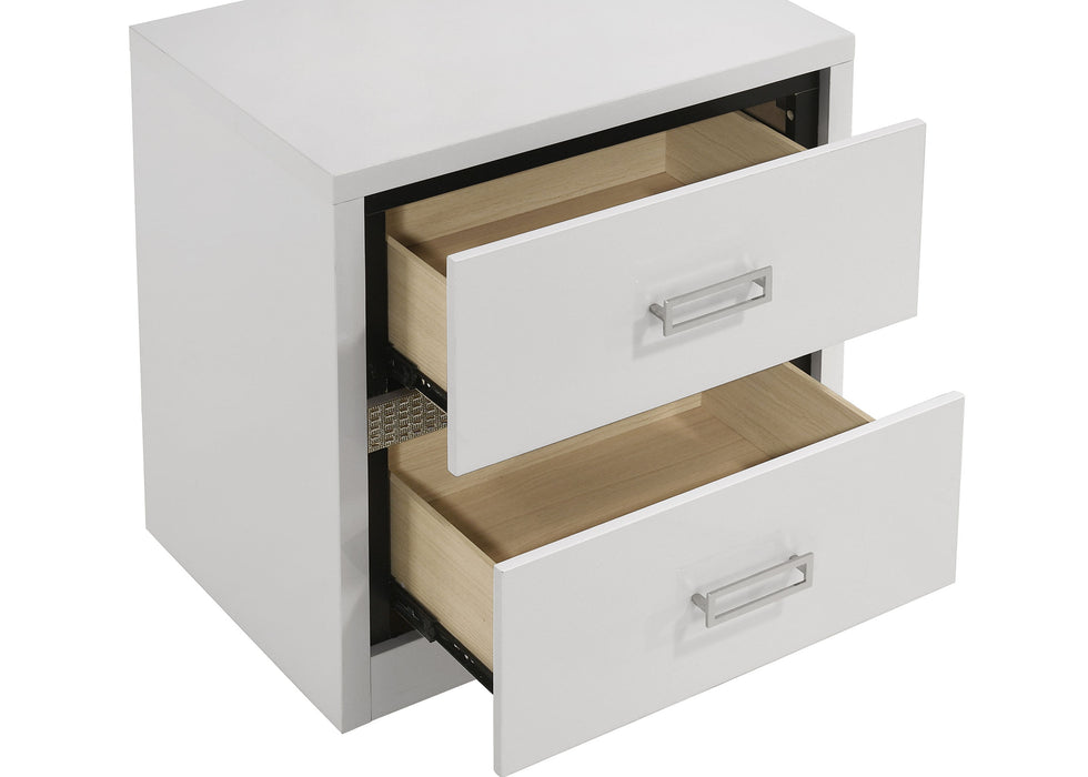 Viana 4-Piece Touch-Control LED Queen Bedroom Set White High Gloss