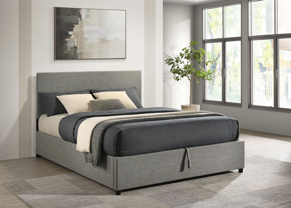 Reeves Upholstered Full Lift-Top Storage Platform Bed Grey