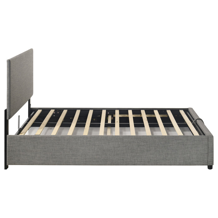 Reeves Upholstered Full Lift-Top Storage Platform Bed Grey