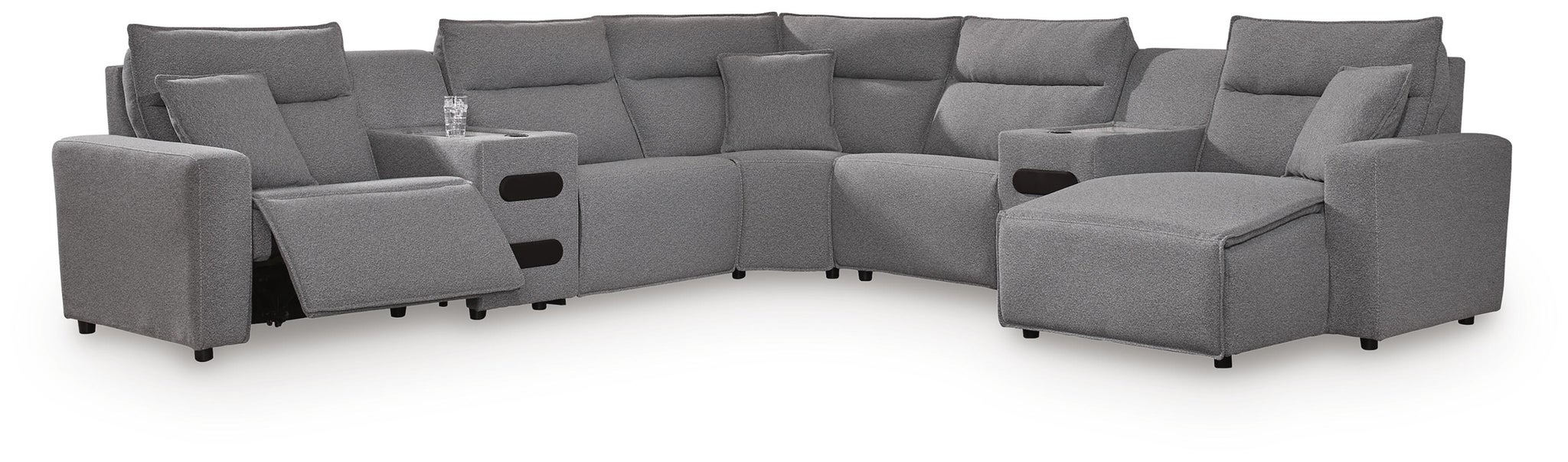 Modmax II 7-Piece Power Reclining Sectional with Chaise and Audio Consoles