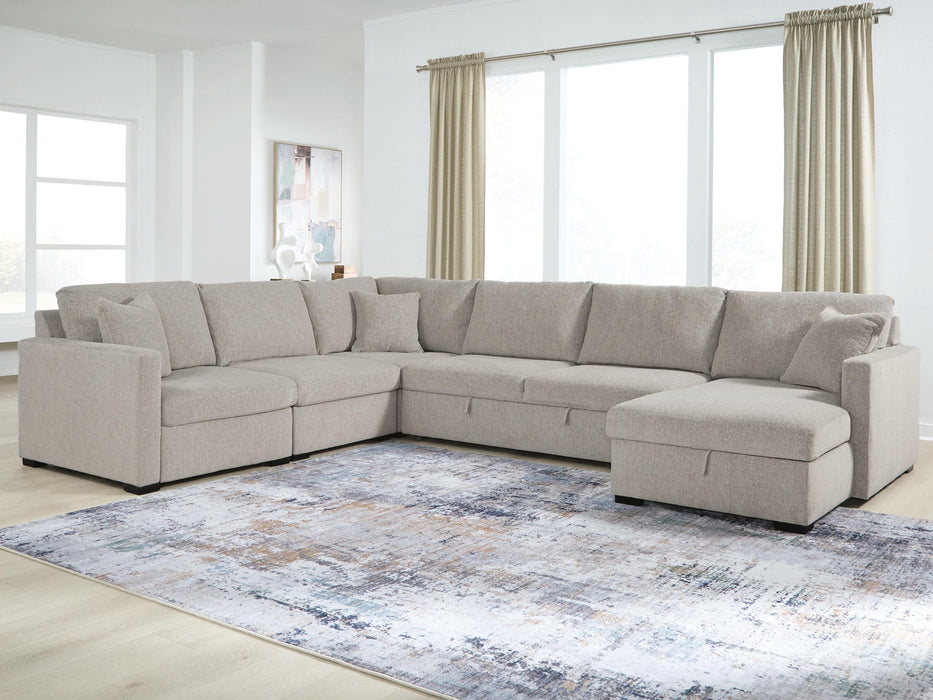 ModMax Luxe 5-Piece Sectional with Storage Chaise and Pop Up Sleeper