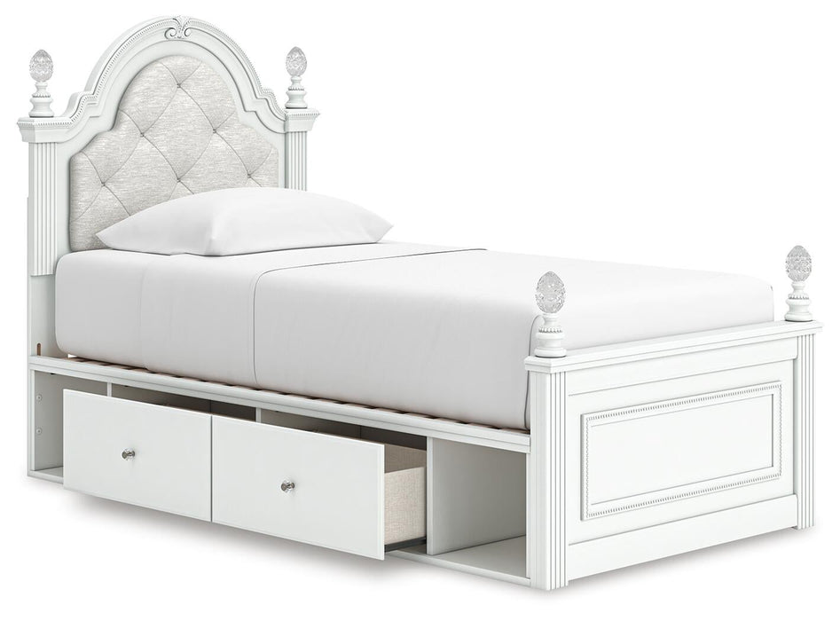 Kozlani Twin Upholstered Panel Bed with Storage