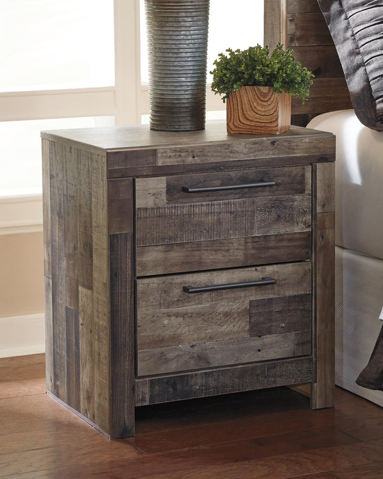 Derekson Twin Panel Headboard Bed with Mirrored Dresser, Chest and Nightstand