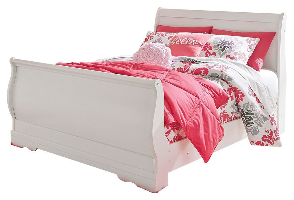 Anarasia Full Sleigh Bed with Mirrored Dresser