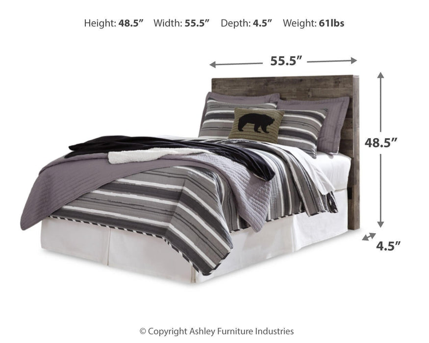 Derekson Full Panel Headboard Bed with Mirrored Dresser