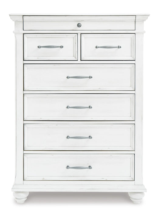 Kanwyn Queen Panel Bed with Mirrored Dresser, Chest and Nightstand