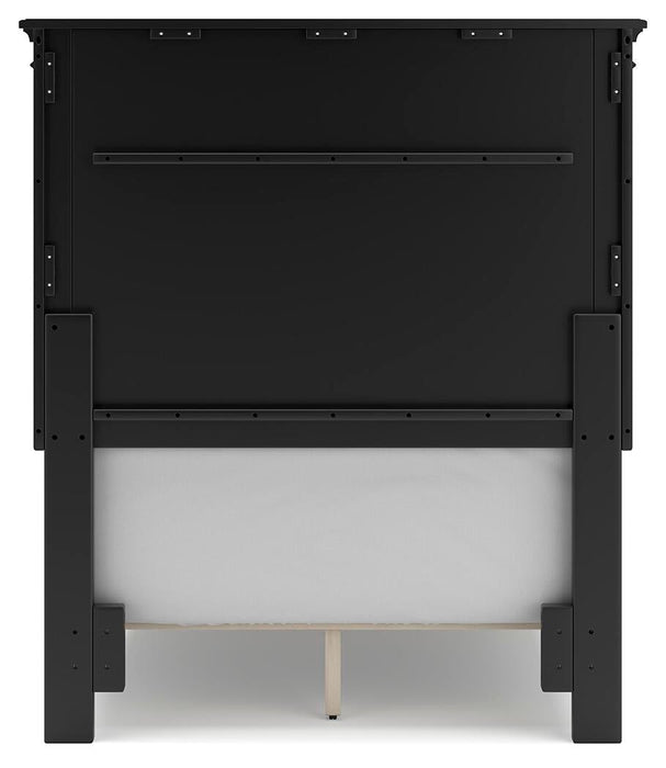 Lanolee Twin Panel Bed with Mirrored Dresser
