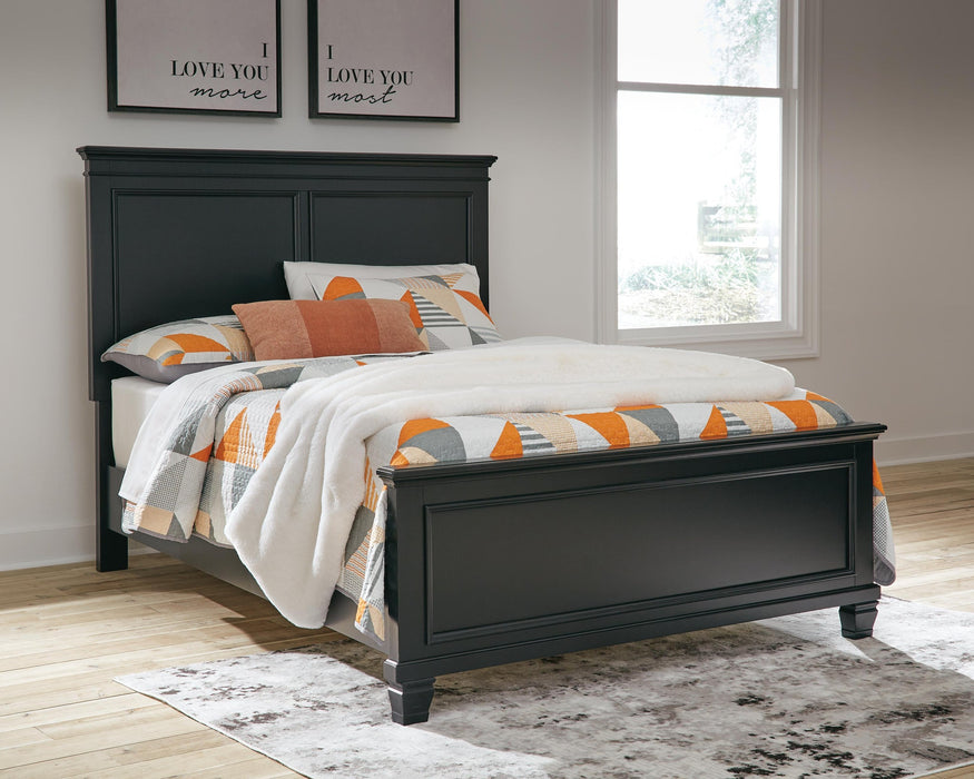 Lanolee Full Panel Bed with Mirrored Dresser