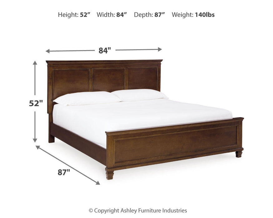 Danabrin King Panel Bed with Mirrored Dresser