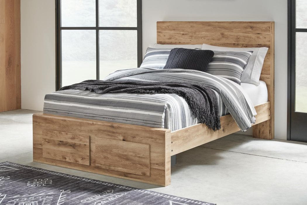Hyanna Full Panel Storage Bed with Mirrored Dresser