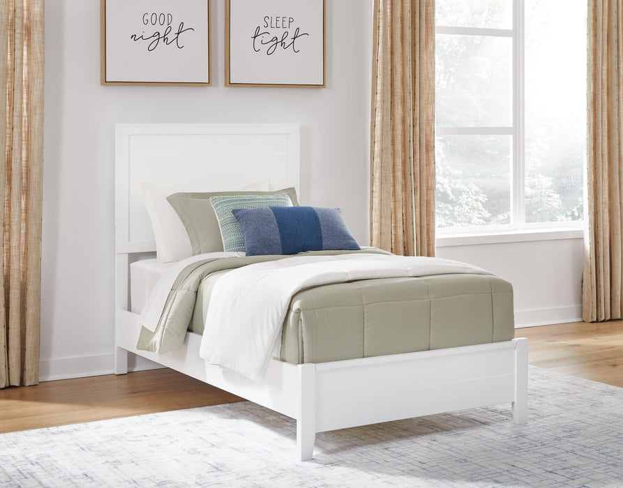 Binterglen Twin Panel Bed with Mirrored Dresser