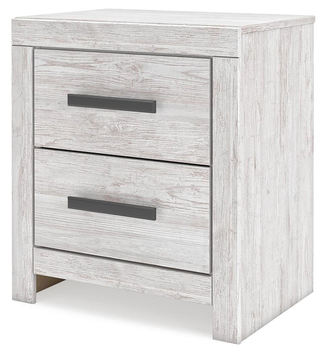 Cayboni Full Panel Bed with Mirrored Dresser and Nightstand