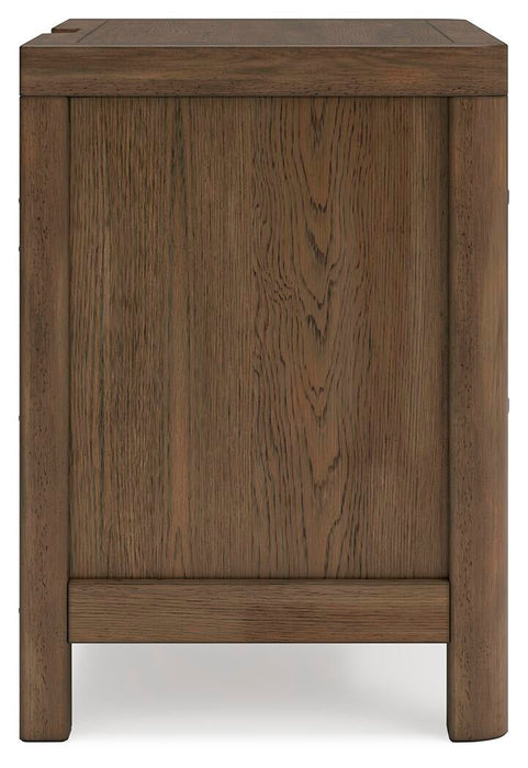 Cabalynn Queen Panel Bed with Storage with Mirrored Dresser, Chest and Nightstand