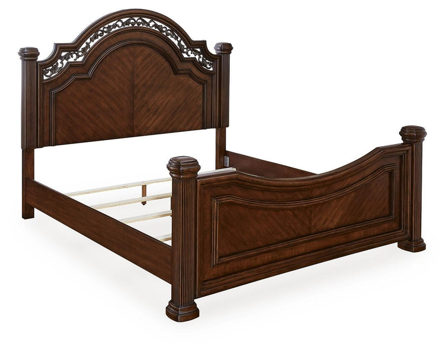 Lavinton California King Poster Bed with Mirrored Dresser