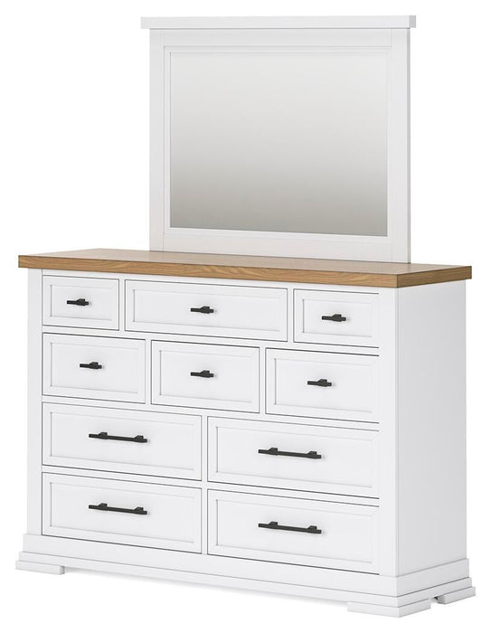 Ashbryn King Panel Storage Bed, Dresser, Mirror, Chest and Nightstand