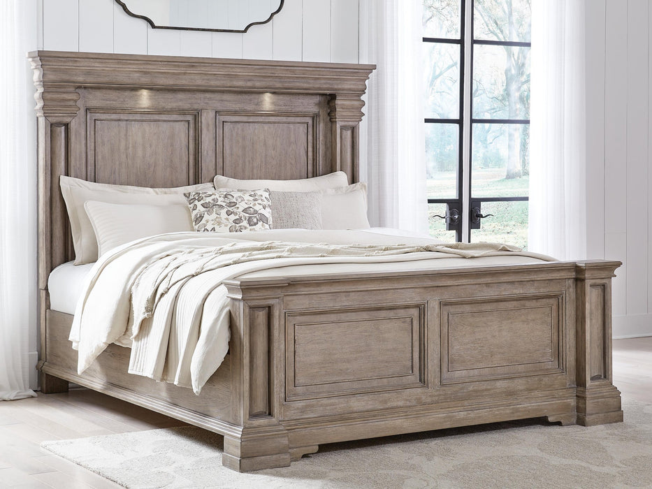 Blairhurst California King Panel Bed, Dresser, Mirror, Chest and Nightstand