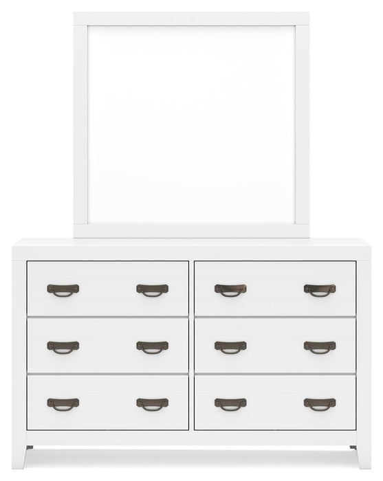 Binterglen Full Panel Bed with Mirrored Dresser