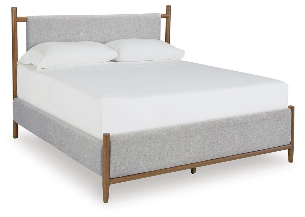 Lyncott King Upholstered Bed, Dresser, Mirror, Chest and Nightstand