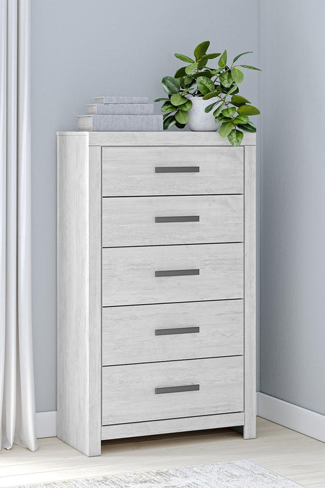 Cayboni King Panel Bed, Dresser, Mirror, Chest and Nightstand
