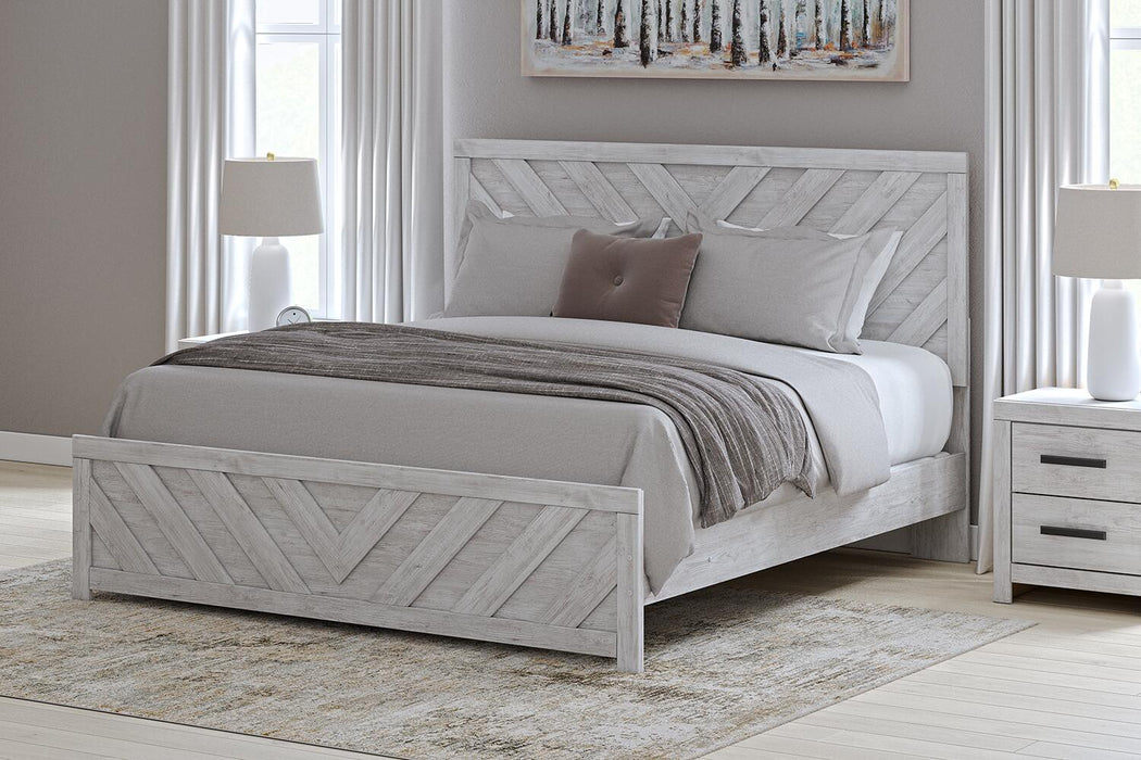 Cayboni King Panel Bed, Dresser, Mirror, Chest and Nightstand