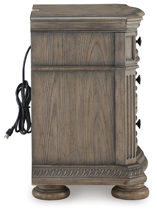 Ardenfield Queen Upholstered Sleigh Bed, Dresser, Mirror, Chest and Nightstand