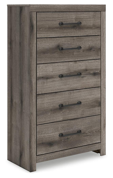 Urbanoore King Panel Bed, Dresser, Mirror, Chest and Nightstand