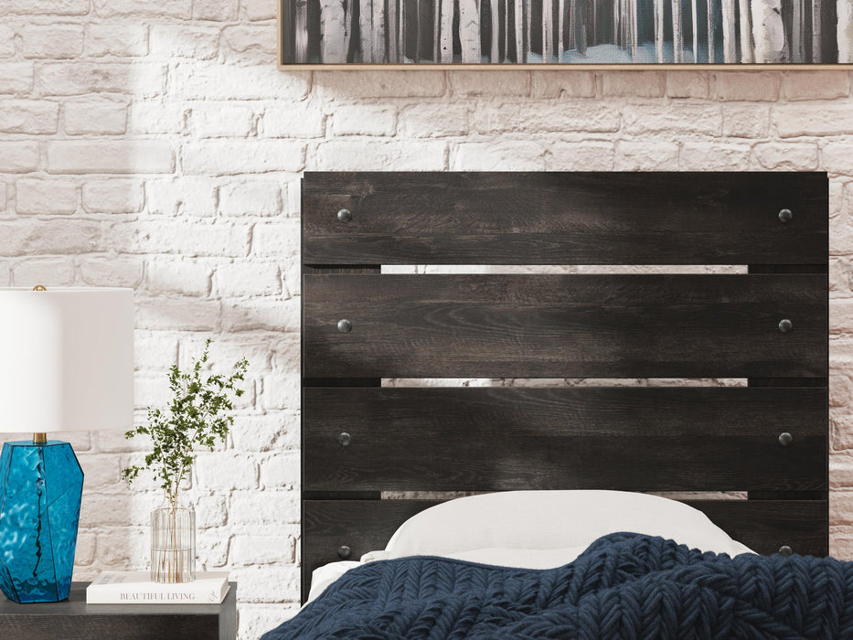 Delmorta Full Panel Bed, Dresser, Mirror and Nightstand