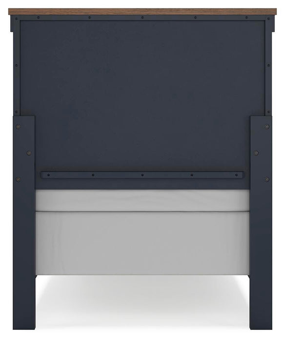 Landocken Twin Panel Headboard, Dresser, Mirror and Nightstand