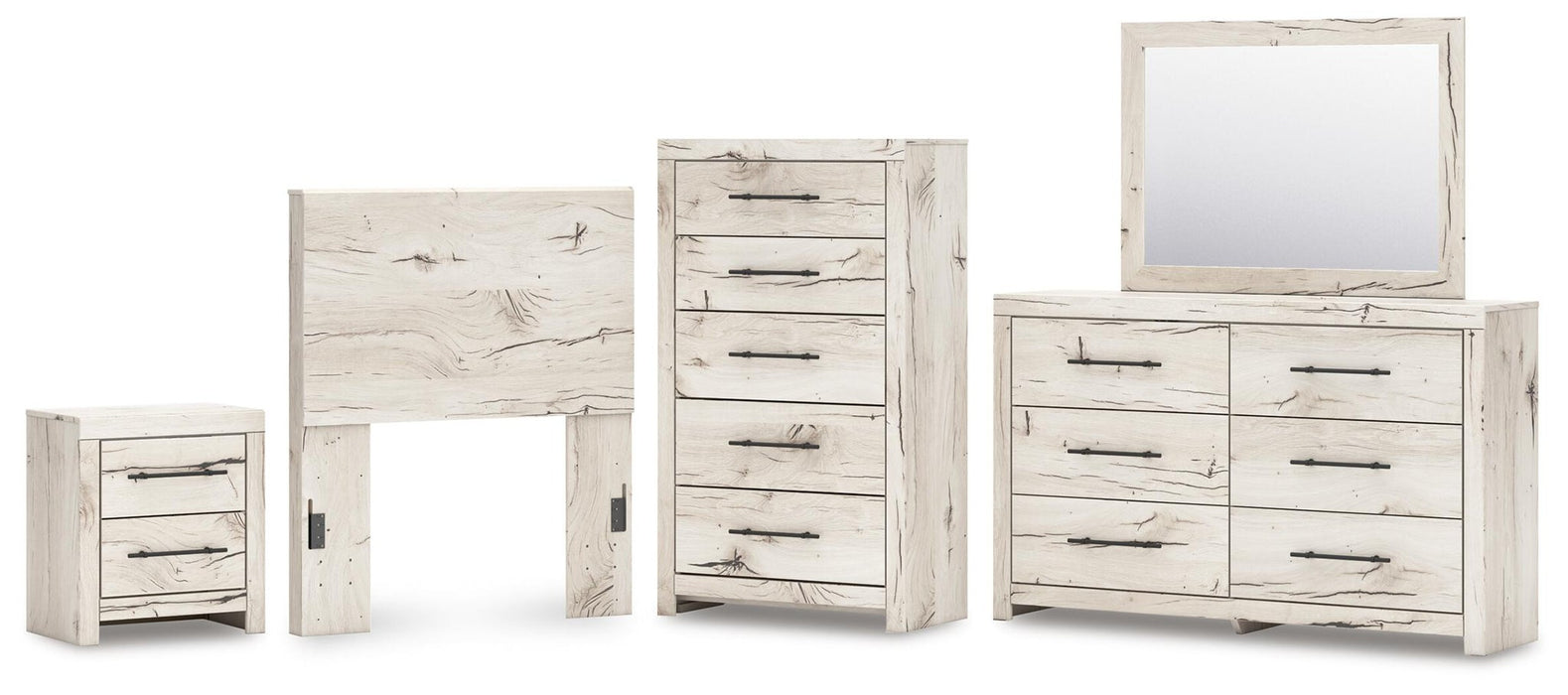 Lawroy Twin Panel Headboard, Dresser, Mirror, Chest and Nightstand