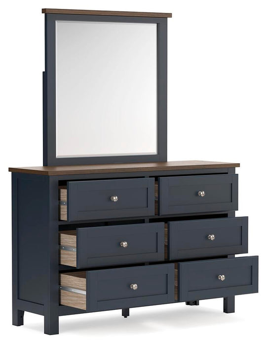 Landocken Twin Panel Bed, Dresser, Mirror and Nightstand