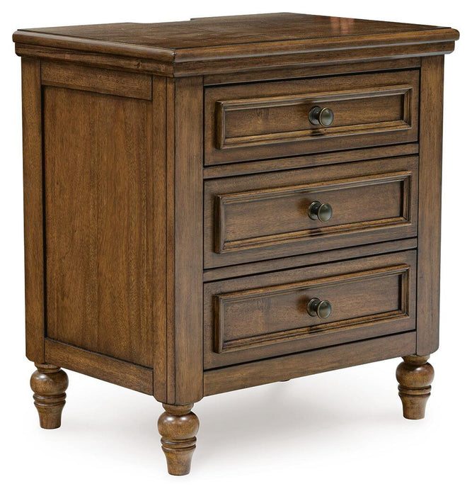 Sturlayne Queen Upholstered Panel Bed, Dresser, Mirror and Nightstand