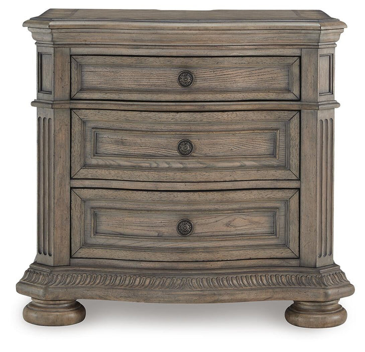 Ardenfield King Upholstered Sleigh Bed, Dresser, Mirror and Nightstand