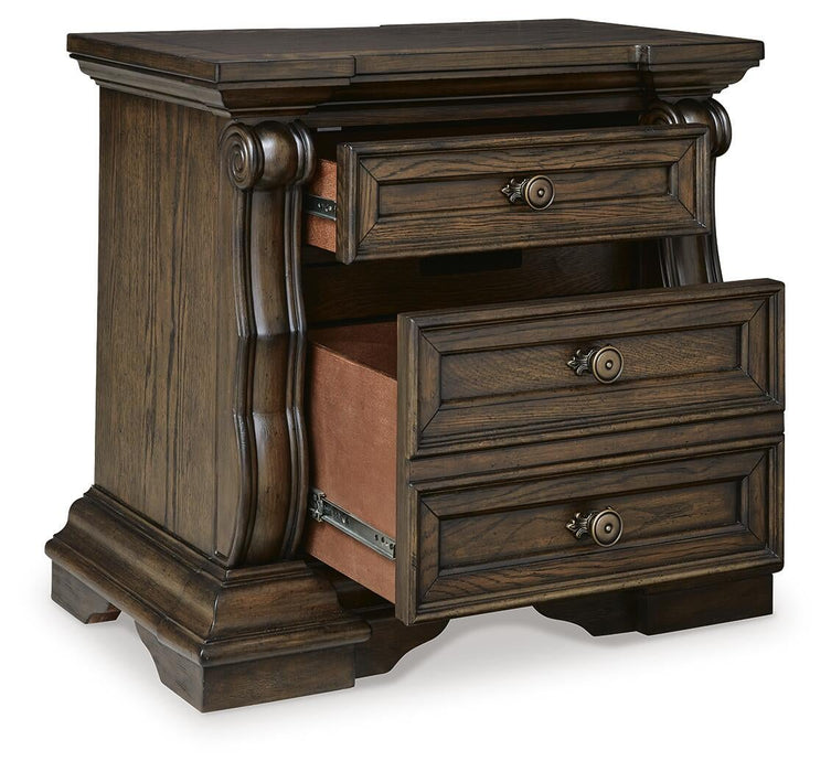 Maylee King Canopy Bed, Dresser, Mirror, Chest and Nightstand