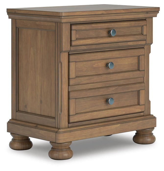Vandenmore California King Storage Sleigh Bed with Mirrored Dresser, Chest and Nightstand