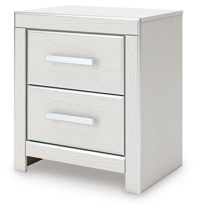 Birmonton King Upholstered Panel Platform Bed, Dresser, Mirror and Nightstand