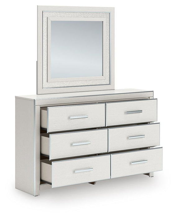 Birmonton King Upholstered Panel Bed, Dresser and Mirror