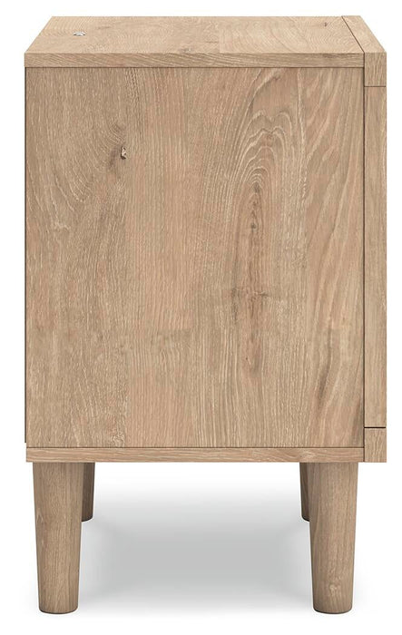 Cielden Full Upholstered Bed with Roll Slats, Dresser, Mirror and Nightstand
