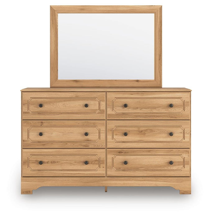 Galletyn Full Panel Bed with Mirrored Dresser