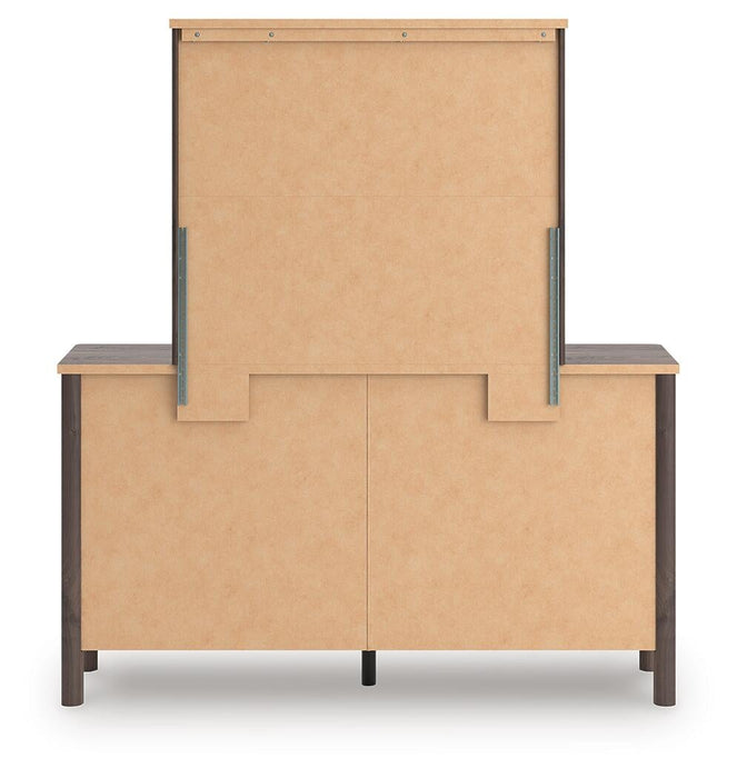 Cadmori Twin Panel Platform Bed, Dresser and Mirror